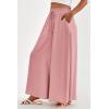 imagePRETTYGARDEN Womens 2025 Summer Wide Leg Palazzo Pants High Waisted Flowy Pockets Trendy Casual Lounge Boho Beach TrousersPink