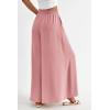 imagePRETTYGARDEN Womens 2025 Summer Wide Leg Palazzo Pants High Waisted Flowy Pockets Trendy Casual Lounge Boho Beach TrousersPink