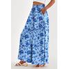 imagePRETTYGARDEN Womens 2025 Summer Wide Leg Palazzo Pants High Waisted Flowy Pockets Trendy Casual Lounge Boho Beach TrousersPrint Blue