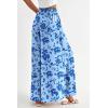 imagePRETTYGARDEN Womens 2025 Summer Wide Leg Palazzo Pants High Waisted Flowy Pockets Trendy Casual Lounge Boho Beach TrousersPrint Blue
