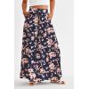 imagePRETTYGARDEN Womens 2025 Summer Wide Leg Palazzo Pants High Waisted Flowy Pockets Trendy Casual Lounge Boho Beach TrousersPrint Navy Pink