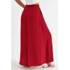 imagePRETTYGARDEN Womens 2025 Summer Wide Leg Palazzo Pants High Waisted Flowy Pockets Trendy Casual Lounge Boho Beach TrousersRed