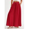 imagePRETTYGARDEN Womens 2025 Summer Wide Leg Palazzo Pants High Waisted Flowy Pockets Trendy Casual Lounge Boho Beach TrousersRed