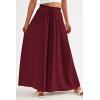 imagePRETTYGARDEN Womens 2025 Summer Wide Leg Palazzo Pants High Waisted Flowy Pockets Trendy Casual Lounge Boho Beach TrousersWine Red