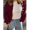 imagePRETTYGARDEN Womens 2025 Winter Cardigan Sweaters Trendy Chunky Knit Long Sleeve Button Up Casual Warm Fall Jackets CoatsBurgundy