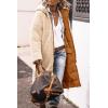 imagePRETTYGARDEN Womens 2025 Winter Fashion Clothes Oversized Shearling Fleece Long Coats JacketsBrown