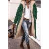 imagePRETTYGARDEN Womens 2025 Winter Fashion Clothes Oversized Shearling Fleece Long Coats JacketsDark Green