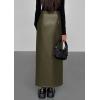 imagePRETTYGARDEN Womens Faux Leather Skirts 2025 Fall Fashion Bodycon High Waisted Slit Work Office Winter Maxi Long Pencil SkirtDark Army Green