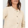 imagePRETTYGARDEN Womens Knit Cardigan Sweaters Casual Long Sleeve Open Front Button Down Trendy Jackets OuterwearBeige