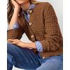 imagePRETTYGARDEN Womens Knit Cardigan Sweaters Casual Long Sleeve Open Front Button Down Trendy Jackets OuterwearCoffee