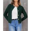 imagePRETTYGARDEN Womens Knit Cardigan Sweaters Casual Long Sleeve Open Front Button Down Trendy Jackets OuterwearDark Green