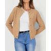 imagePRETTYGARDEN Womens Knit Cardigan Sweaters Casual Long Sleeve Open Front Button Down Trendy Jackets OuterwearKhaki