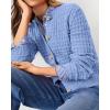 imagePRETTYGARDEN Womens Knit Cardigan Sweaters Casual Long Sleeve Open Front Button Down Trendy Jackets OuterwearLight Blue