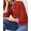 imagePRETTYGARDEN Womens Knit Cardigan Sweaters Casual Long Sleeve Open Front Button Down Trendy Jackets OuterwearOrange Red