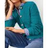 imagePRETTYGARDEN Womens Knit Cardigan Sweaters Casual Long Sleeve Open Front Button Down Trendy Jackets OuterwearPeacock Blue