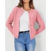 imagePRETTYGARDEN Womens Knit Cardigan Sweaters Casual Long Sleeve Open Front Button Down Trendy Jackets OuterwearPink