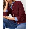 imagePRETTYGARDEN Womens Knit Cardigan Sweaters Casual Long Sleeve Open Front Button Down Trendy Jackets OuterwearWine Red