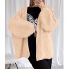 imagePRETTYGARDEN Womens Oversized Cardigan Sweaters 2025 Fall Long Lantern Sleeve Knit Open Front Lightweight SweaterApricot