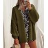 imagePRETTYGARDEN Womens Oversized Cardigan Sweaters 2025 Fall Long Lantern Sleeve Knit Open Front Lightweight SweaterArmy Green