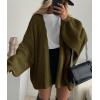 imagePRETTYGARDEN Womens Oversized Cardigan Sweaters 2025 Fall Long Lantern Sleeve Knit Open Front Lightweight SweaterArmy Green