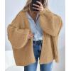 imagePRETTYGARDEN Womens Oversized Cardigan Sweaters 2025 Fall Long Lantern Sleeve Knit Open Front Lightweight SweaterCamel