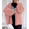 imagePRETTYGARDEN Womens Oversized Cardigan Sweaters 2025 Fall Long Lantern Sleeve Knit Open Front Lightweight SweaterLight Pink