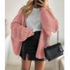 imagePRETTYGARDEN Womens Oversized Cardigan Sweaters 2025 Fall Long Lantern Sleeve Knit Open Front Lightweight SweaterLight Pink