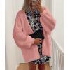 imagePRETTYGARDEN Womens Oversized Cardigan Sweaters 2025 Fall Long Lantern Sleeve Knit Open Front Lightweight SweaterLight Pink