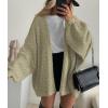 imagePRETTYGARDEN Womens Oversized Cardigan Sweaters 2025 Fall Long Lantern Sleeve Knit Open Front Lightweight SweaterMist Green