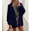imagePRETTYGARDEN Womens Oversized Cardigan Sweaters 2025 Fall Long Lantern Sleeve Knit Open Front Lightweight SweaterNavy