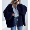 imagePRETTYGARDEN Womens Oversized Cardigan Sweaters 2025 Fall Long Lantern Sleeve Knit Open Front Lightweight SweaterNavy