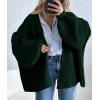 imagePRETTYGARDEN Womens Oversized Cardigan Sweaters 2025 Fall Long Lantern Sleeve Knit Open Front Lightweight SweaterSpinach Green