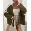 imagePRETTYGARDEN Womens Oversized Cardigan Sweaters 2025 Fall Long Lantern Sleeve Knit Open Front Lightweight SweaterStyle2army Green