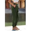 imagePRETTYGARDEN Womens Satin Jogger Pants Casual Dressy High Waist Long Lounge Pant Trousers Summer Outfits with PocketsArmy Green