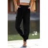 imagePRETTYGARDEN Womens Satin Jogger Pants Casual Dressy High Waist Long Lounge Pant Trousers Summer Outfits with PocketsBlack