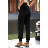 imagePRETTYGARDEN Womens Satin Jogger Pants Casual Dressy High Waist Long Lounge Pant Trousers Summer Outfits with PocketsBlack