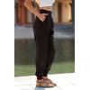 imagePRETTYGARDEN Womens Satin Jogger Pants Casual Dressy High Waist Long Lounge Pant Trousers Summer Outfits with PocketsDark Coffee