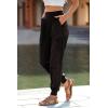 imagePRETTYGARDEN Womens Satin Jogger Pants Casual Dressy High Waist Long Lounge Pant Trousers Summer Outfits with PocketsDark Coffee