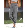 imagePRETTYGARDEN Womens Satin Jogger Pants Casual Dressy High Waist Long Lounge Pant Trousers Summer Outfits with PocketsGrey