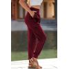 imagePRETTYGARDEN Womens Satin Jogger Pants Casual Dressy High Waist Long Lounge Pant Trousers Summer Outfits with PocketsWine Red