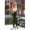 imagePRETTYGARDEN Womens Satin Jogger Pants Casual Dressy High Waist Long Lounge Pant Trousers Summer Outfits with PocketsZarmy Green