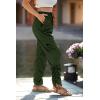 imagePRETTYGARDEN Womens Satin Jogger Pants Casual Dressy High Waist Long Lounge Pant Trousers Summer Outfits with PocketsZarmy Green