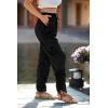 imagePRETTYGARDEN Womens Satin Jogger Pants Casual Dressy High Waist Long Lounge Pant Trousers Summer Outfits with PocketsZblack