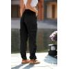 imagePRETTYGARDEN Womens Satin Jogger Pants Casual Dressy High Waist Long Lounge Pant Trousers Summer Outfits with PocketsZblack