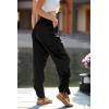 imagePRETTYGARDEN Womens Satin Jogger Pants Casual Dressy High Waist Long Lounge Pant Trousers Summer Outfits with PocketsZblack