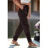 imagePRETTYGARDEN Womens Satin Jogger Pants Casual Dressy High Waist Long Lounge Pant Trousers Summer Outfits with PocketsZdark Coffee