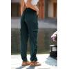 imagePRETTYGARDEN Womens Satin Jogger Pants Casual Dressy High Waist Long Lounge Pant Trousers Summer Outfits with PocketsZdark Green