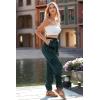imagePRETTYGARDEN Womens Satin Jogger Pants Casual Dressy High Waist Long Lounge Pant Trousers Summer Outfits with PocketsZdark Green