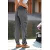 imagePRETTYGARDEN Womens Satin Jogger Pants Casual Dressy High Waist Long Lounge Pant Trousers Summer Outfits with PocketsZgrey