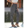 imagePRETTYGARDEN Womens Satin Jogger Pants Casual Dressy High Waist Long Lounge Pant Trousers Summer Outfits with PocketsZgrey